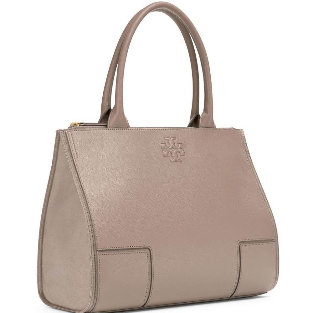 HOT-Tory Burch Ella Leather Tote Light oak/Blush - Picture 3 of 7